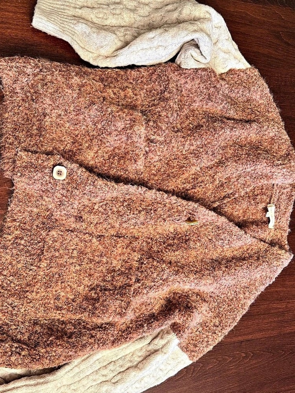 Gilded Intent Brown & Cream Knit Sweater Size Medium